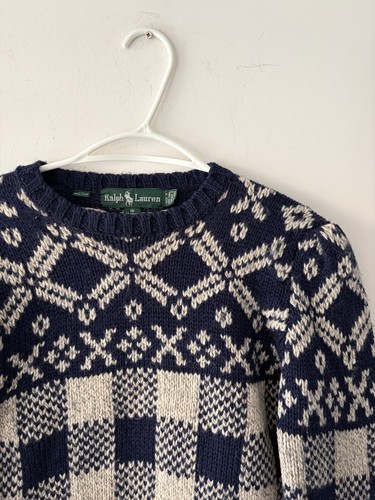 Vintage Ralph Lauren Women's Wool Fair Isle Sweater Size 16 - photo 2