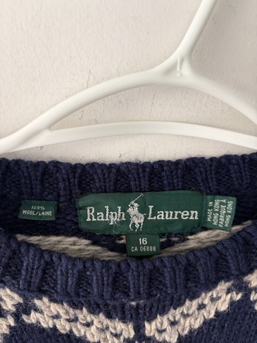 Vintage Ralph Lauren Women's Wool Fair Isle Sweater Size 16 - photo 3