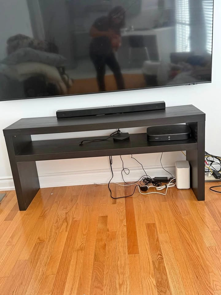 Dark Brown/Black Media Console TV Stand