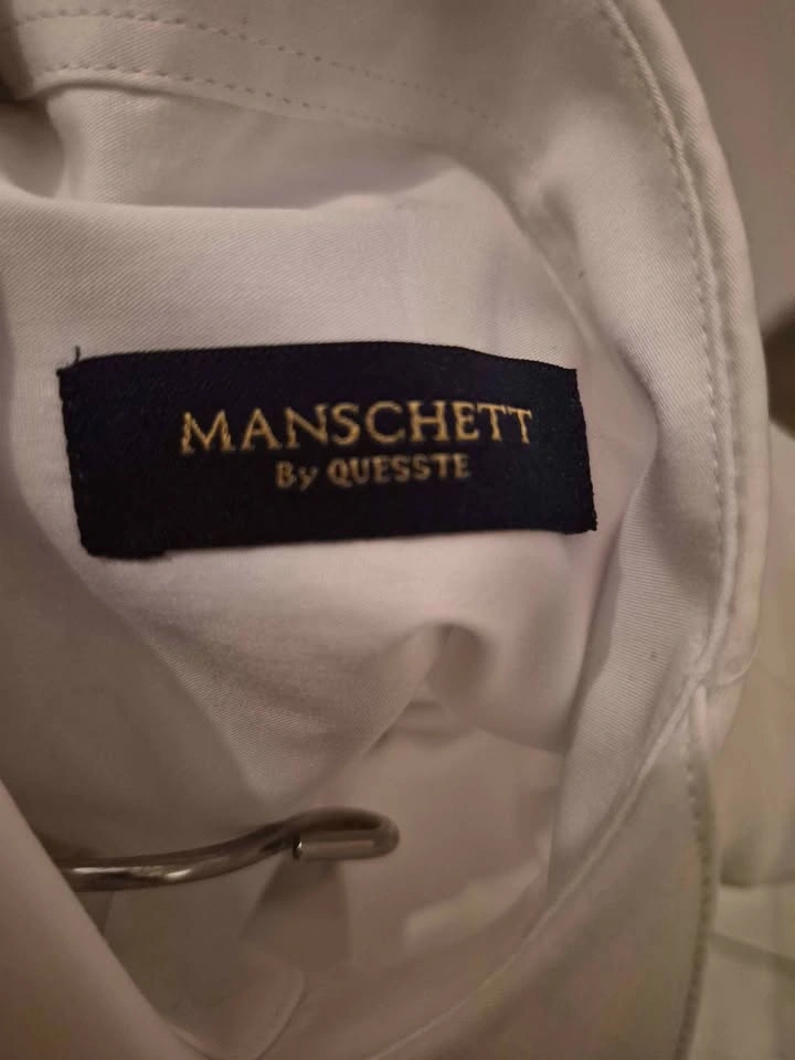 Manschett by Quesste White Dress Shirt with Pink Bow Tie - Size - photo 4