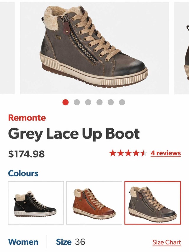 Womens Remonte Grey Lace Up Boot 37