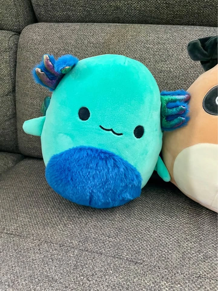 Squishmallows Plush Lot - Axolotl, Pug, Strawberry, and Manatee - photo 2