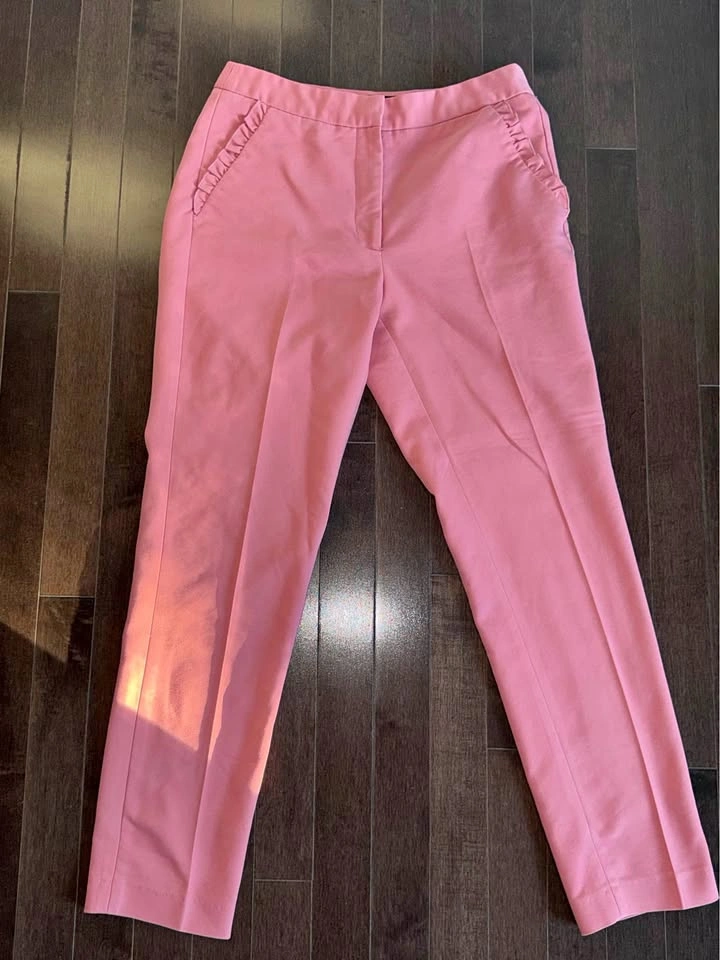 Zara Basic Pink Ruffle Pocket Trousers