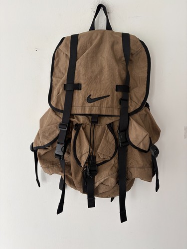 Vintage 90s Nike Parachute Nylon Khaki Backpack