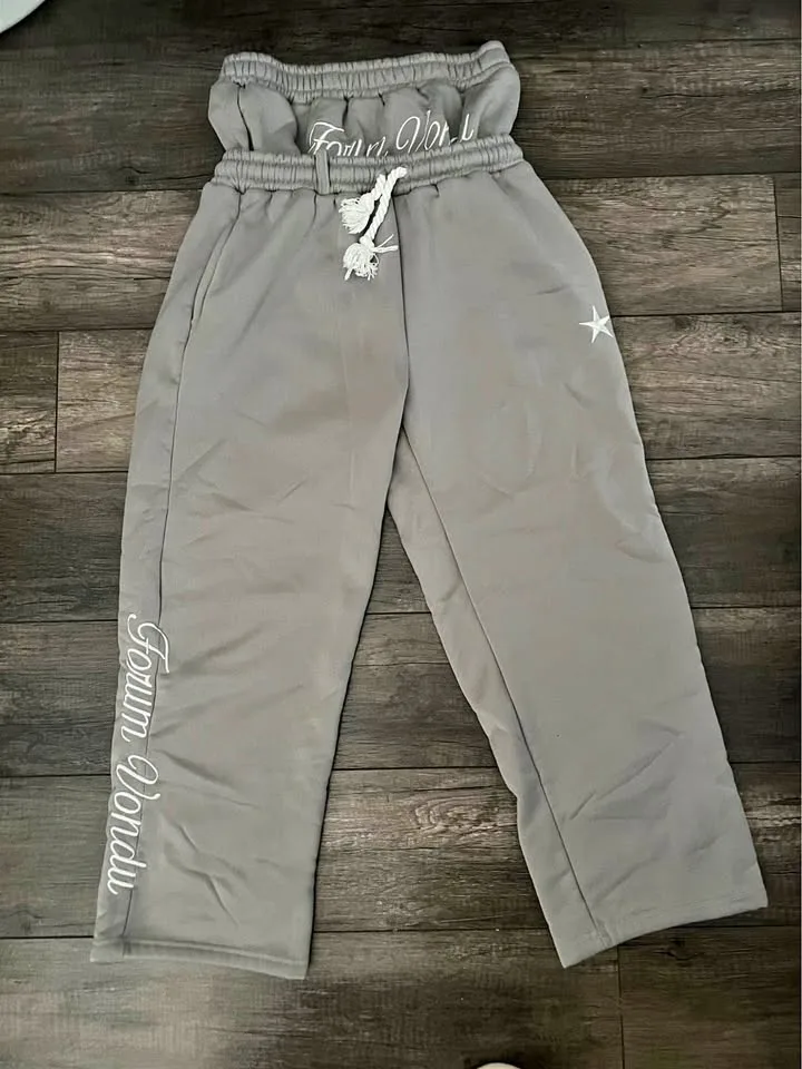 Double waist grey sweat pants thumbnail
