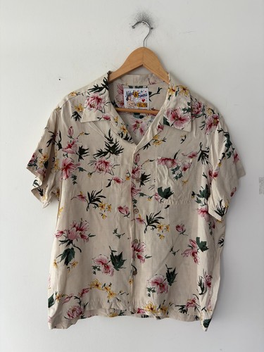 Naked & Famous Silky Flowers Aloha Shirt Size L