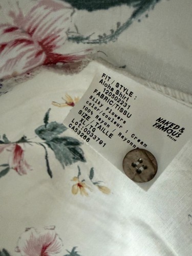 Naked & Famous Silky Flowers Aloha Shirt Size L - photo 4