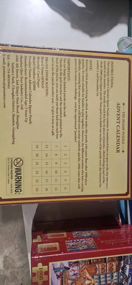 1008 piece advent calendar jigsaw puzzle image indicator(2)