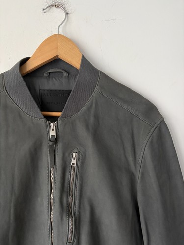 AllSaints Men's Kemble Suede Leather Bomber Jacket Size L - photo 2