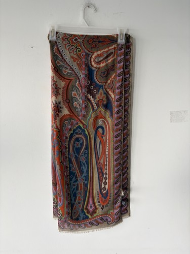 Etro Milano Silk Wool Paisley Scarf
