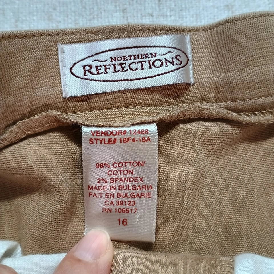 Northern Reflections Tan Casual Pants Stretch Cotton Size 16 - photo 3