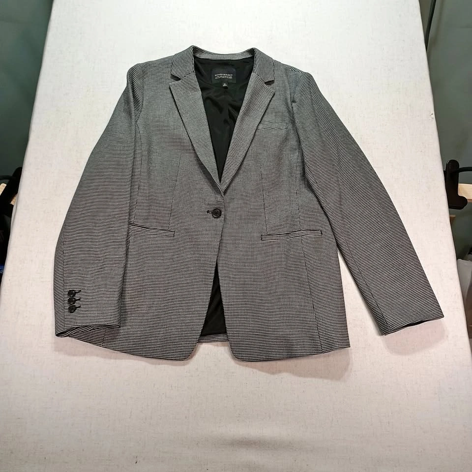 Banana Republic Houndstooth Blazer Black White Size 10