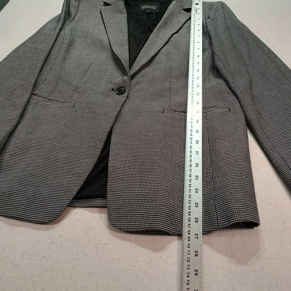 Banana Republic Houndstooth Blazer Black White Size 10 - photo 2