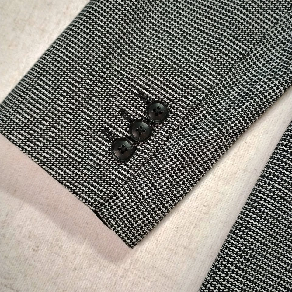 Banana Republic Houndstooth Blazer Black White Size 10 - photo 5
