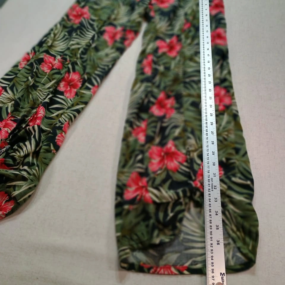 BB Collection Tropical Hibiscus Palm Leaf Wide Leg Pants - photo 2