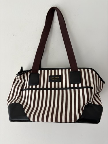Henri Bendel Striped Canvas Pet Carrier Tote Bag