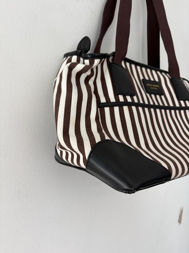 Henri Bendel Striped Canvas Pet Carrier Tote Bag - photo 3