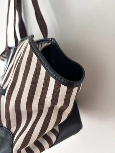 Henri Bendel Striped Canvas Pet Carrier Tote Bag - photo 4