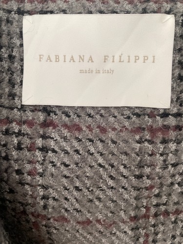 FABIANA FILIPPI Plaid Knit Cape Cardigan Size L - photo 3