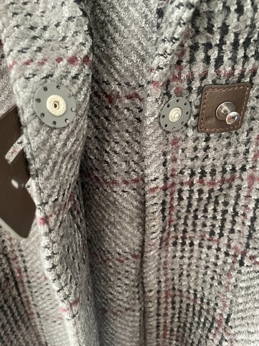 FABIANA FILIPPI Plaid Knit Cape Cardigan Size L - photo 5