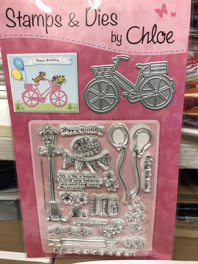 Bicycle die & 32 stamps by Chloe