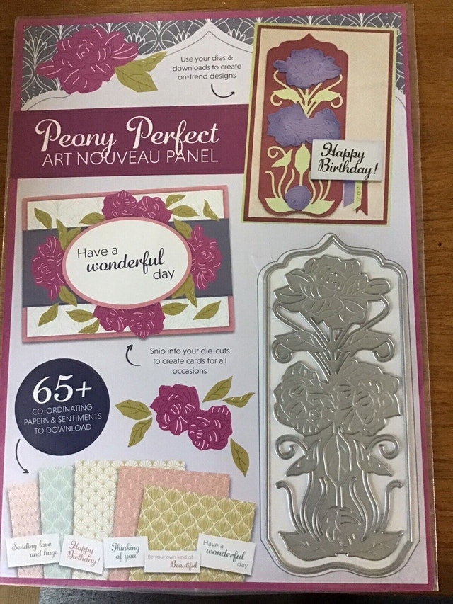 Peony Perfect Art Nouveau Panel die