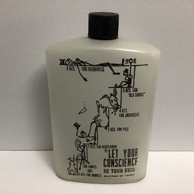 Vintage Frosted Glass Flask
