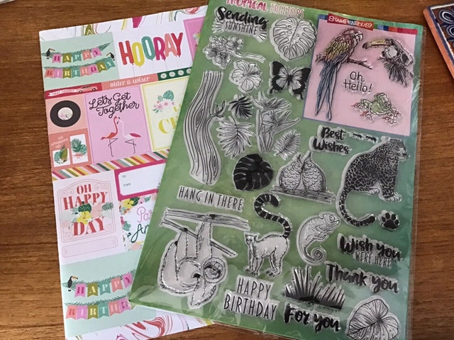 Tropical Treetops stamps and paper set