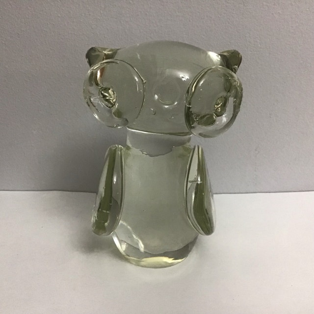 Vintage Glass Owl Figurine