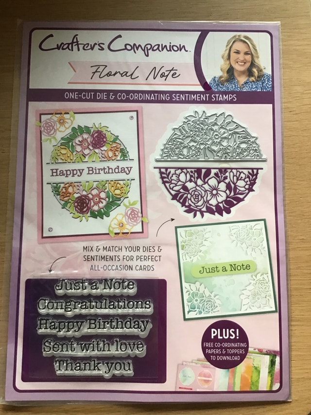 Floral Note 1 Cut Die and Sentiment Stamps Set