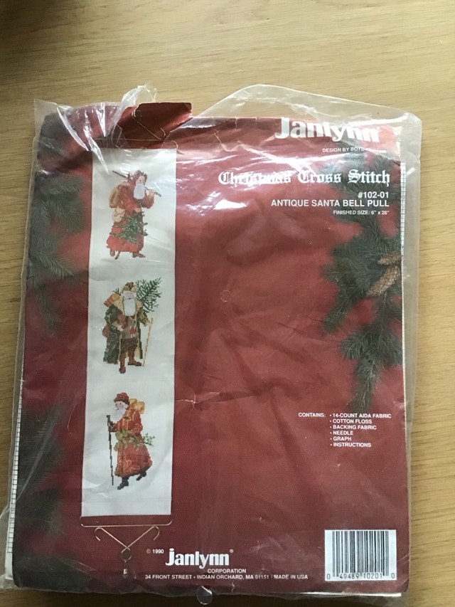 Janlynn Christmas Cross Stitch Kit Antique Santa Bell Pull