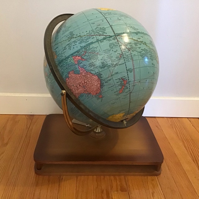 Vintage 12 Inch Globe on Wooden Base - photo 2