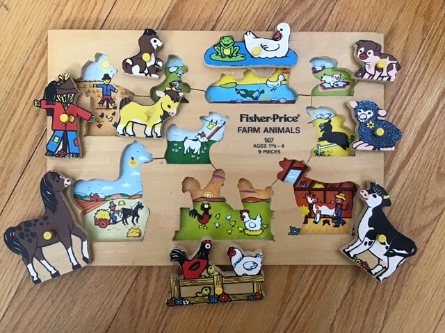 Vintage Fisher Price Farm Animals Wood Puzzle - photo 2