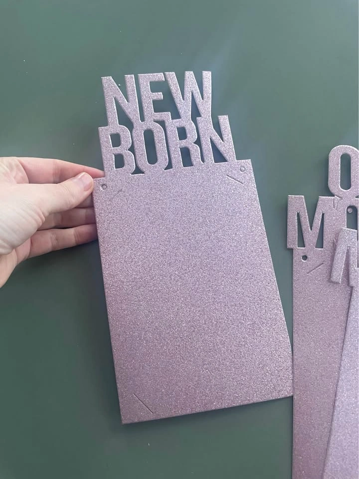 Pink Glitter Baby Monthly Photo Banner Newborn to 12 Months - photo 2