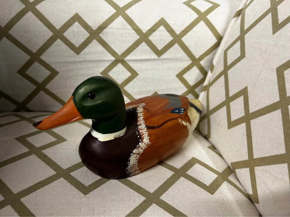 Vintage Hand Painted/Carved Wooden Mallard Duck Decoy - photo 2