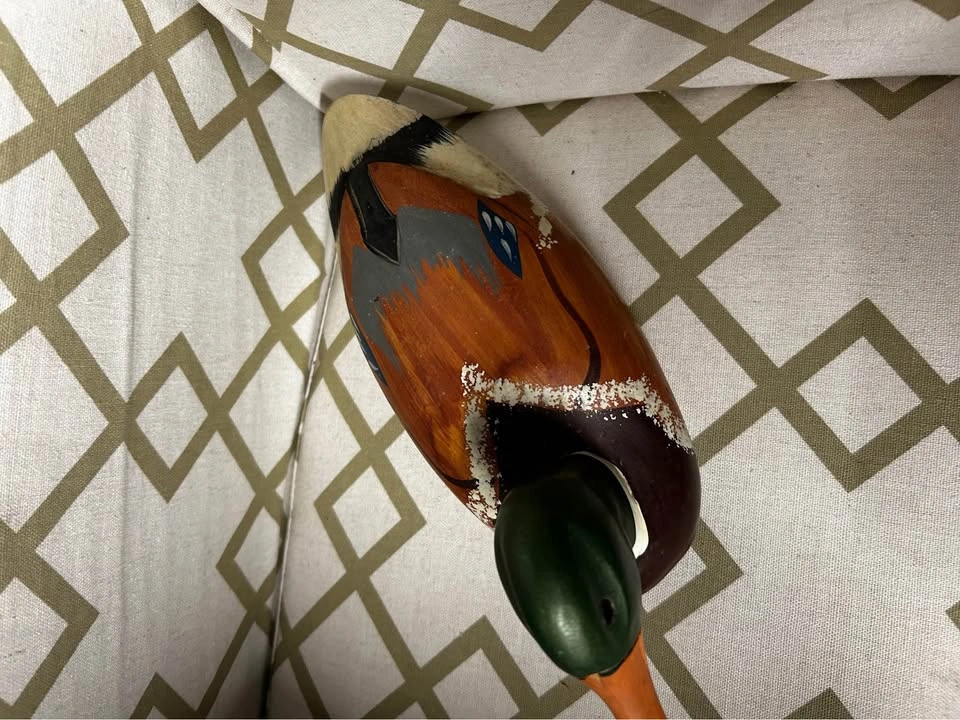 Vintage Hand Painted/Carved Wooden Mallard Duck Decoy - photo 5