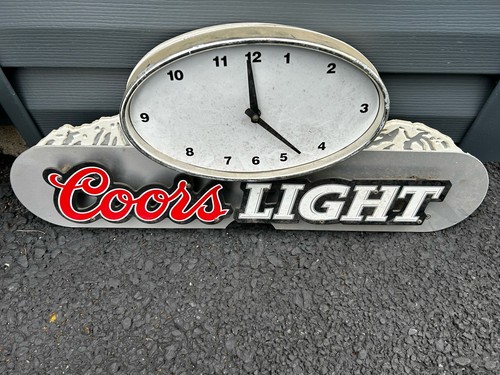Vintage 2002 Coors Light Man Cave Beer Sign and Clock