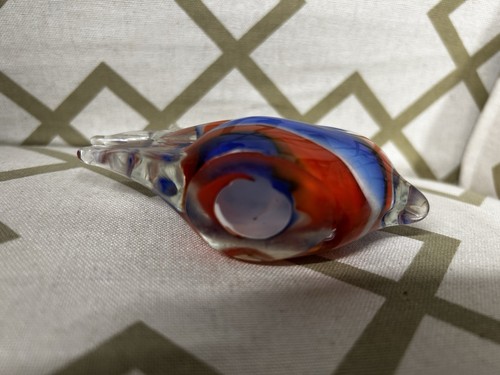 Vintage Murano Style Glass Angel Fish Red, White, & Blue - photo 3