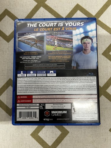 Tennis World Tour - PlayStation 4 PS4 Good Condition - photo 2