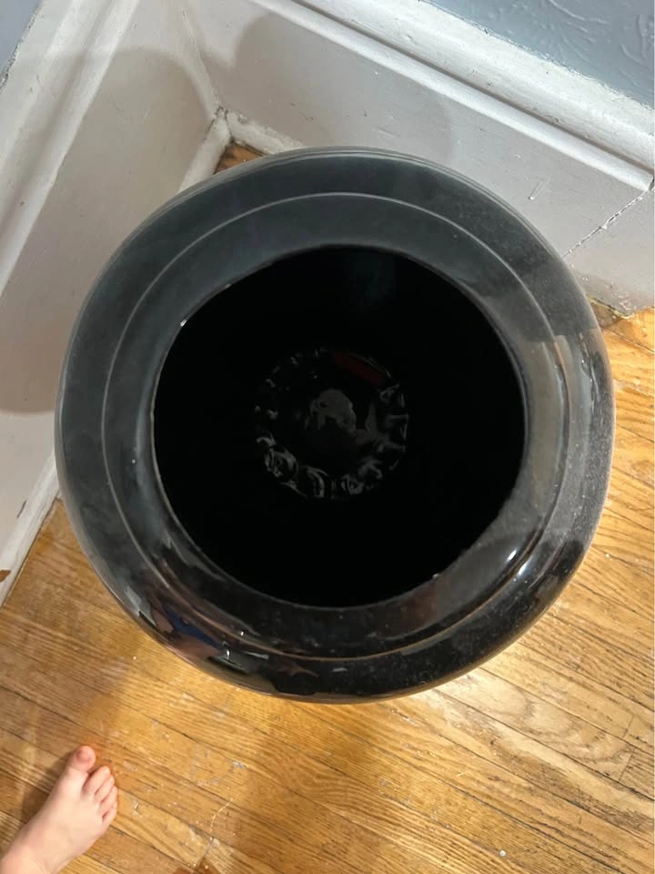Large Black Ceramic Floor Vase - photo 2