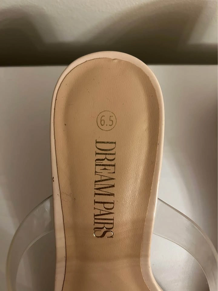 Nude heels with clear straps / size 6.5 - photo 3