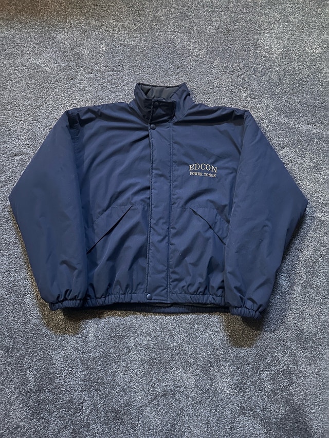 90s Amanati embroidery Edcon power tongs, fleece lined jacket