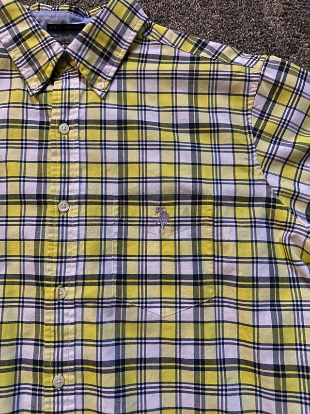 US Polo assn short sleeve plaid button up size XL - photo 2