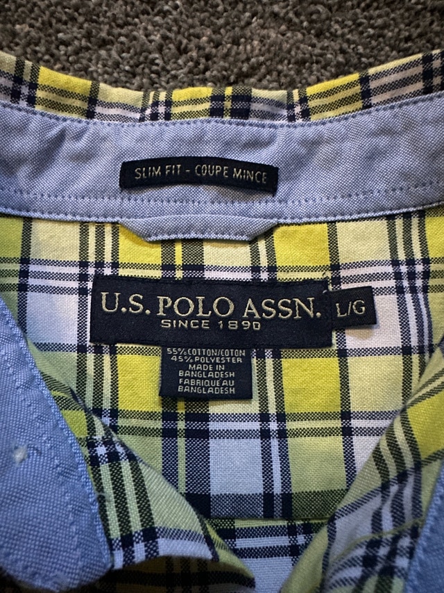 US Polo assn short sleeve plaid button up size XL - photo 3