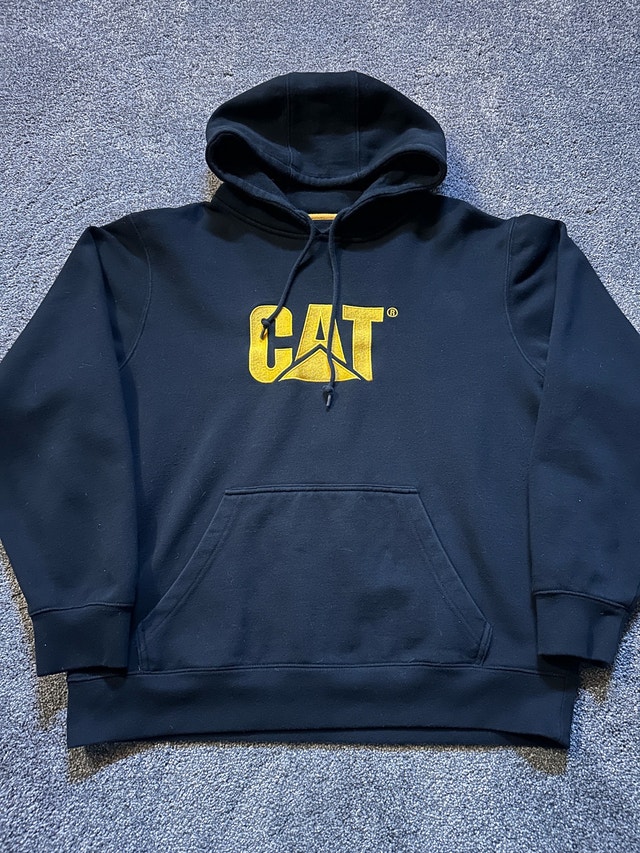 Black Caterpillar Pull Over Hoodie Size XL (Fits L-M)