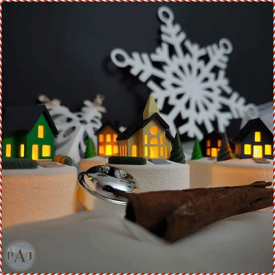 Set of 5 LED Lighted Christmas Village Houses - photo 2