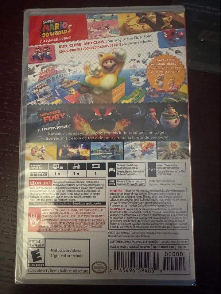 SEALED Super Mario 3D World + Bowser's Fury Nintendo Switch Game - photo 2