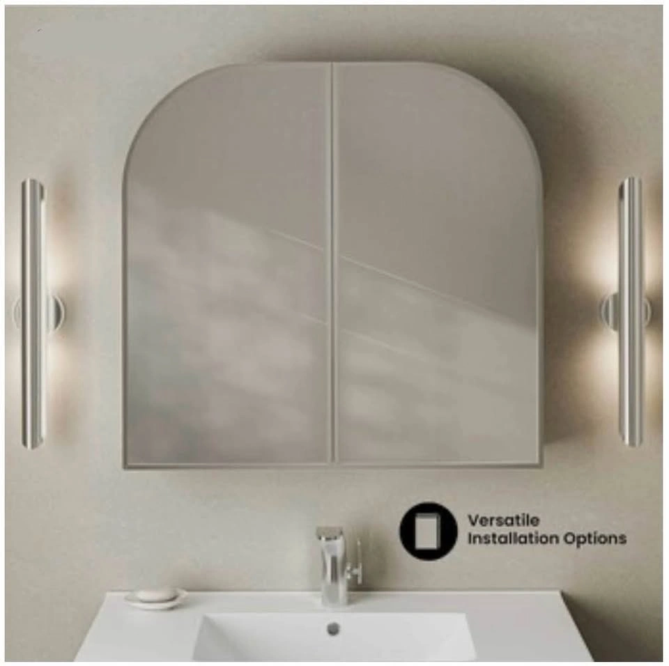 Arched Medicine Cabinet 32”x31” Mirrored Bathroom Wall Cabinet - photo 2