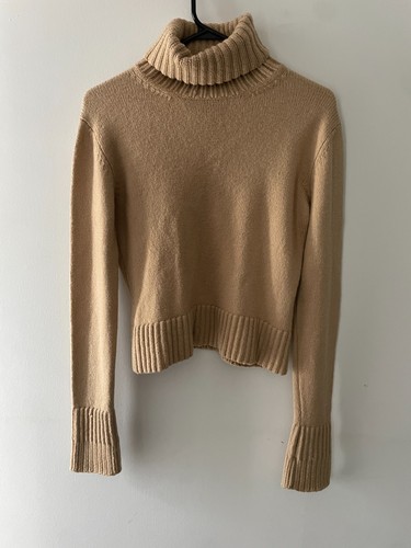 Burberry London Brown Knit Women's Turtleneck Sweater Size L