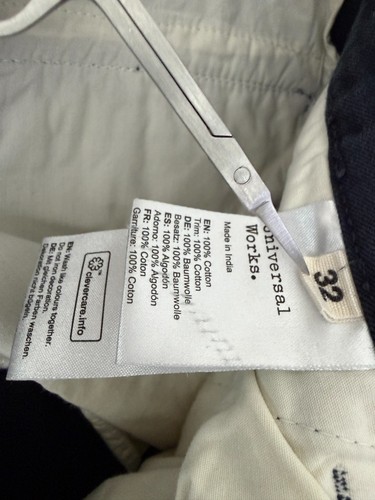 Universal Works Navy Chino Cotton Mens Pants Size 32 - photo 4